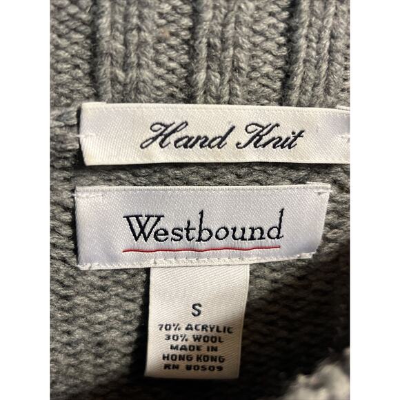 Vintage 90s Westbound Womens Small Wool Blend Sweater Cable Knit Gray LS EUC - Picture 2 of 11